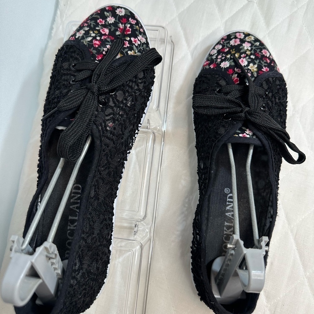 Rockland Womens Size 8.5 Flats Sneakers Shoes Fabric Lace Material Flats Retro - Picture 7 of 10